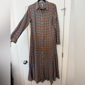 Free People Long Sleeve Geometric Dress